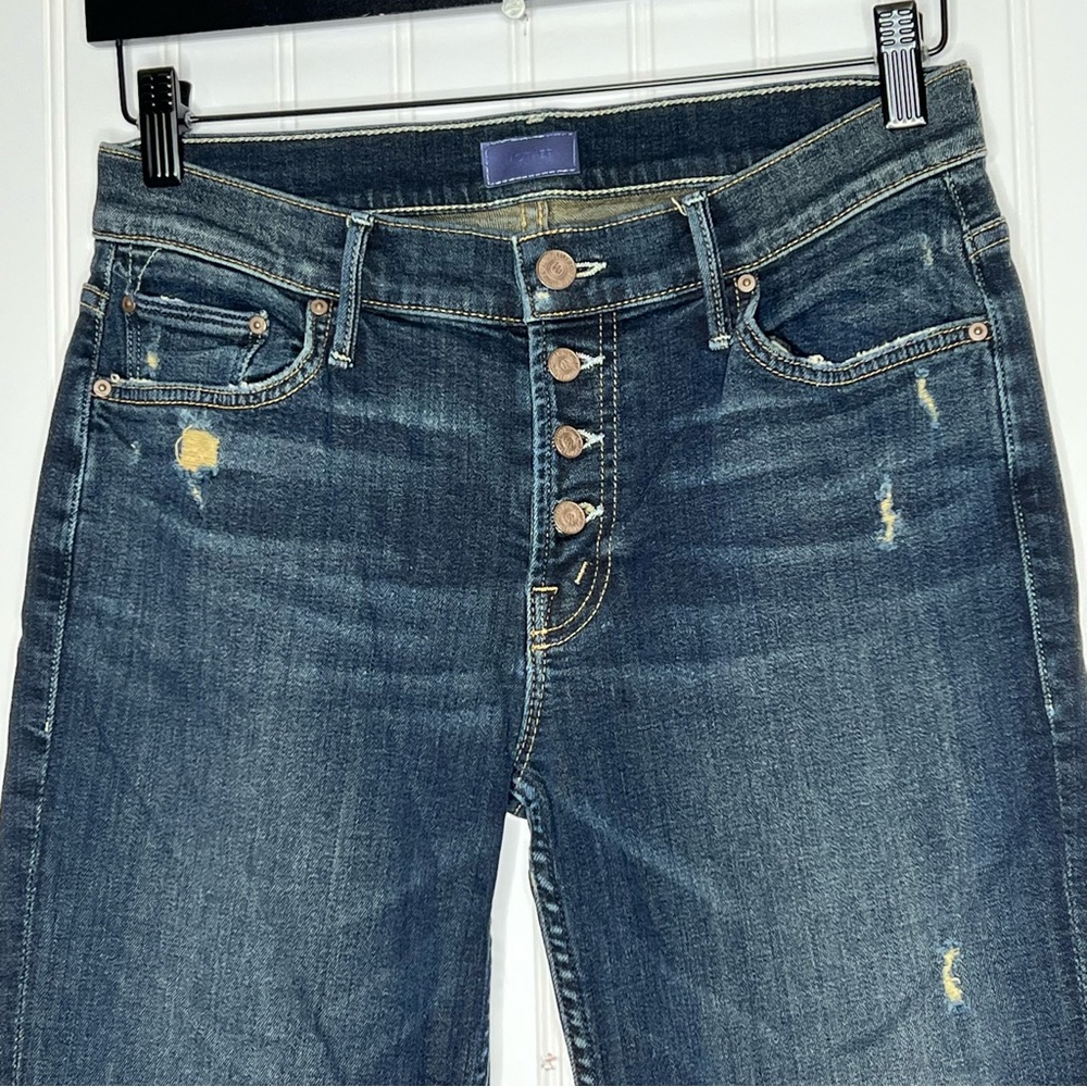 Mother The Pixie Dropout Button Fly Distressed An… - image 3